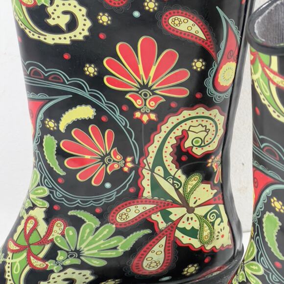 Nomad Yippy Paisley Psychedelic Western Wellies Rain Boot Women's 11 - Picture 13 of 16